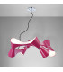 Ora Pendant 8 Twisted Round Light E27 Gloss Purple/White Acrylic/Polished Chrome CFL Lamps INCLUDED-2