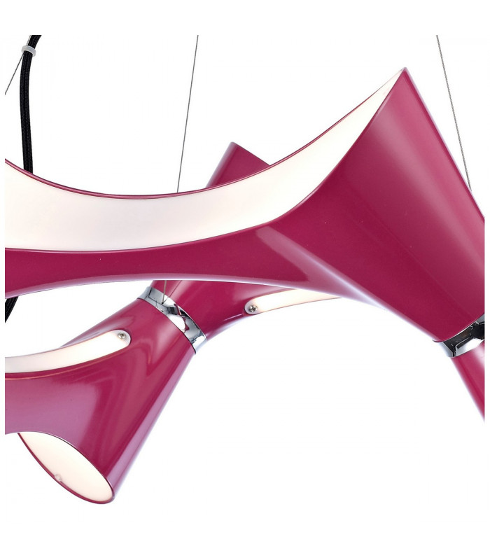 Ora Pendant 8 Twisted Round Light E27 Gloss Purple/White Acrylic/Polished Chrome CFL Lamps INCLUDED-7