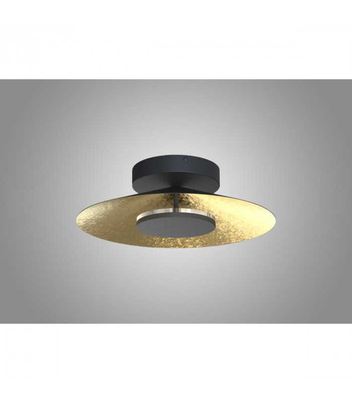 Orion Ceiling 40cm Round 20W LED 3000K 1400lm Gold Leaf/Black 3yrs Warranty-2