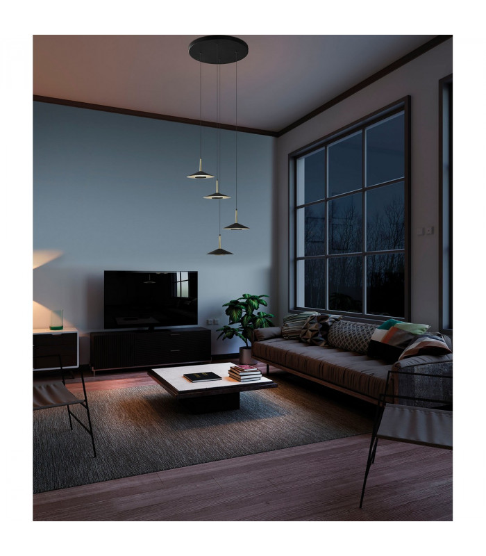 Orion Ceiling 40cm Round 20W LED 3000K 1400lm Gold Leaf/Black 3yrs Warranty-8