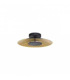 Orion Ceiling 25cm Round 8W LED 3000K 560lm Wood/Black 3yrs Warranty-1