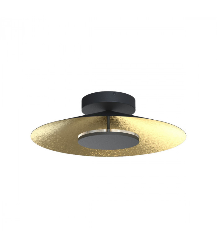 Orion Ceiling 55cm Round 24W LED 3000K 1680lm Gold Leaf/Black 3yrs Warranty-1