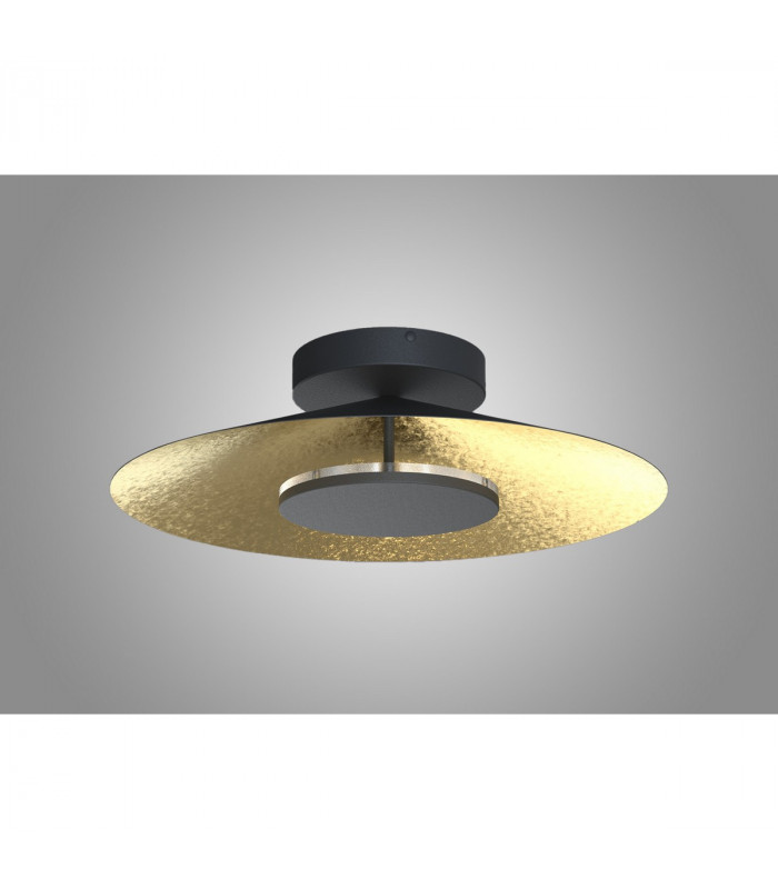 Orion Ceiling 55cm Round 24W LED 3000K 1680lm Gold Leaf/Black 3yrs Warranty-2