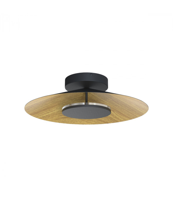 Orion Ceiling 55cm Round 24W LED 3000K 1680lm Wood/Black 3yrs Warranty-1