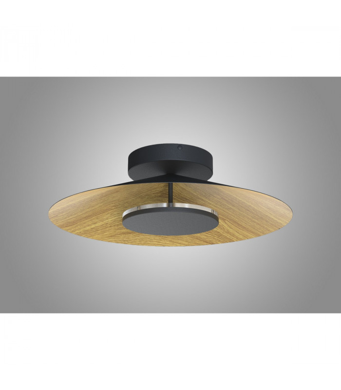 Orion Ceiling 55cm Round 24W LED 3000K 1680lm Wood/Black 3yrs Warranty-2