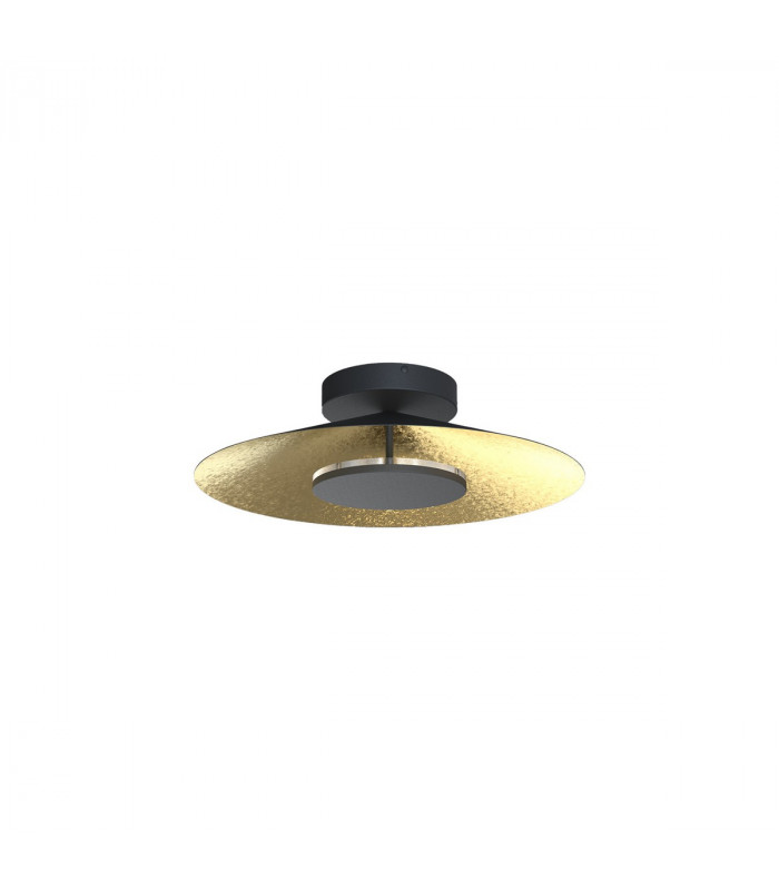 Orion Ceiling 25cm Round 8W LED 3000K 560lm Gold Leaf/Black 3yrs Warranty-1