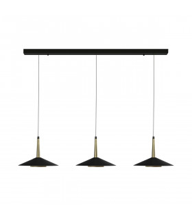 Orion 3 Light Linear Pendant 24W LED 3000K 1770lm Black/Antique Brass 3yrs Warranty-1