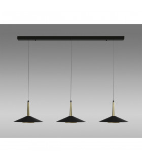 Orion 3 Light Linear Pendant 24W LED 3000K 1770lm Black/Antique Brass 3yrs Warranty-2