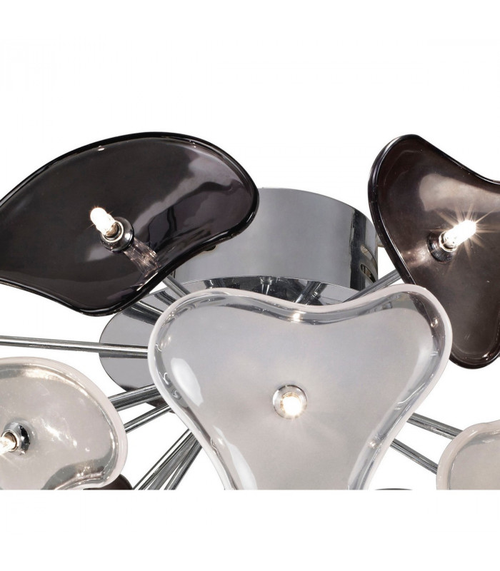 Otto Ceiling 21 Light G4 Polished Chrome/Frosted Glass/Black Glass NOT LED/CFL Compatible-6