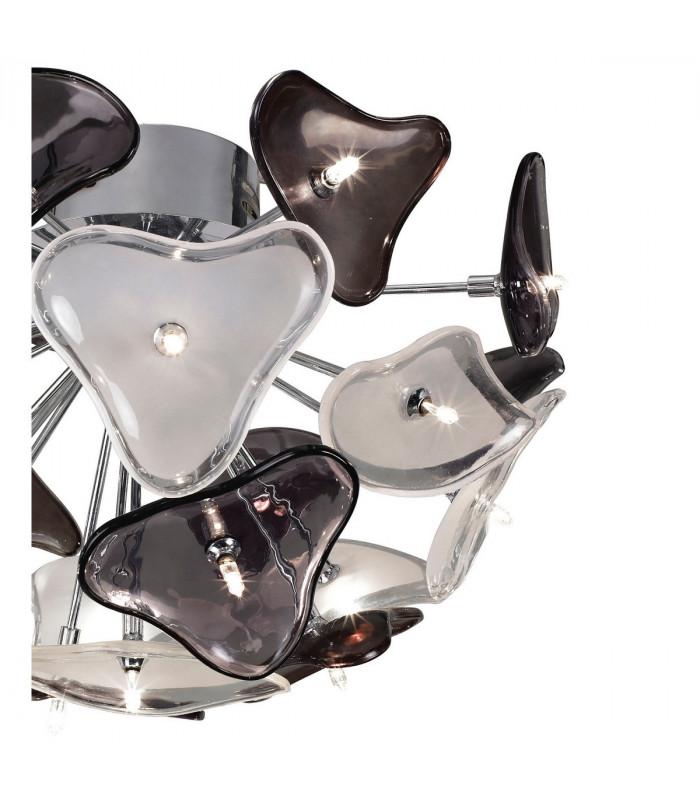 Otto Ceiling 21 Light G4 Polished Chrome/Frosted Glass/Black Glass NOT LED/CFL Compatible-7