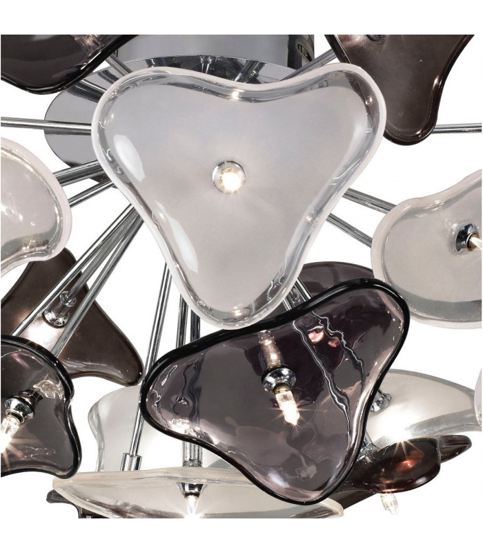 Otto Ceiling 21 Light G4 Polished Chrome/Frosted Glass/Black Glass NOT LED/CFL Compatible-9