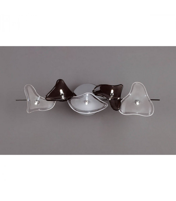 Otto Ceiling/Wall 5 Light G4 Bar Polished Chrome/Frosted Glass/Black Glass NOT LED/CFL Compatible-2