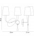 Paola Wall Lamp 2 Light E14 Gold Painted With Black Shades & Amber Glass Droplets-8