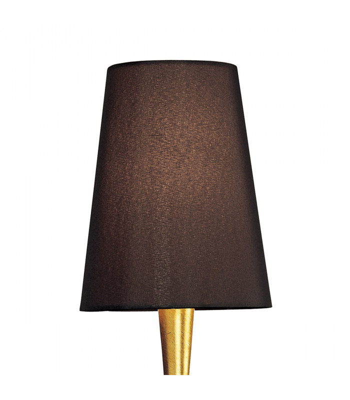 Paola Wall Lamp Switched 1 Light E14 Gold Painted With Black Shade & Amber Glass Droplets-4