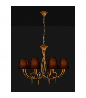 Paola Pendant 95cm Round 8 x E14 (Max 40W) Gold Painting Black Shades-2
