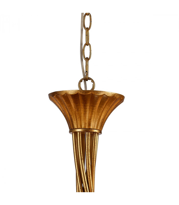Paola Pendant 95cm Round 8 x E14 (Max 40W) Gold Painting Black Shades-4