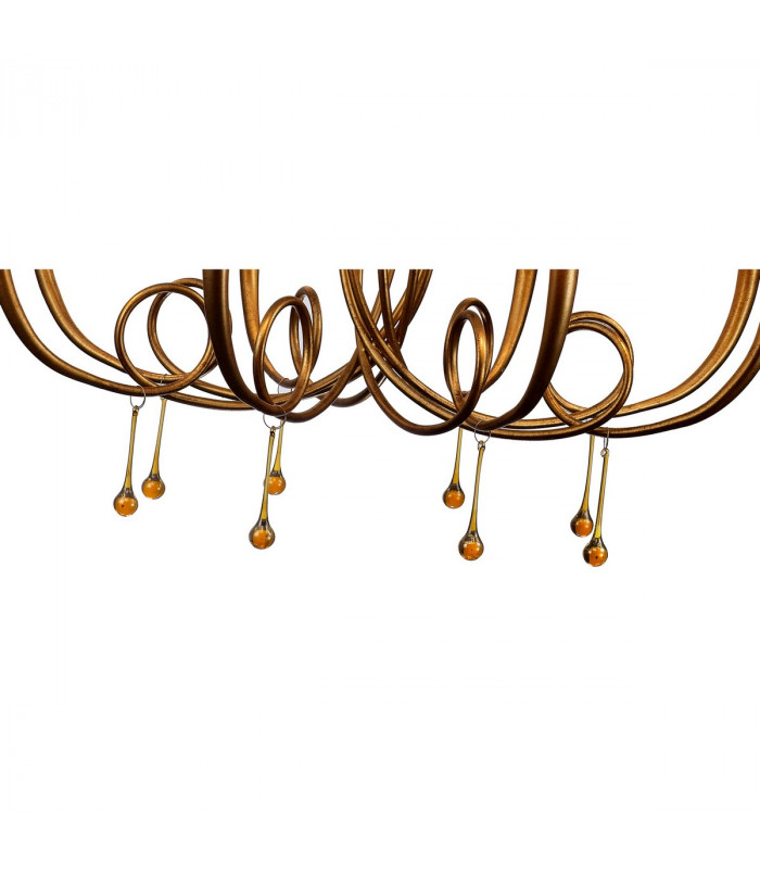 Paola Pendant 95cm Round 8 x E14 (Max 40W) Gold Painting Black Shades-6