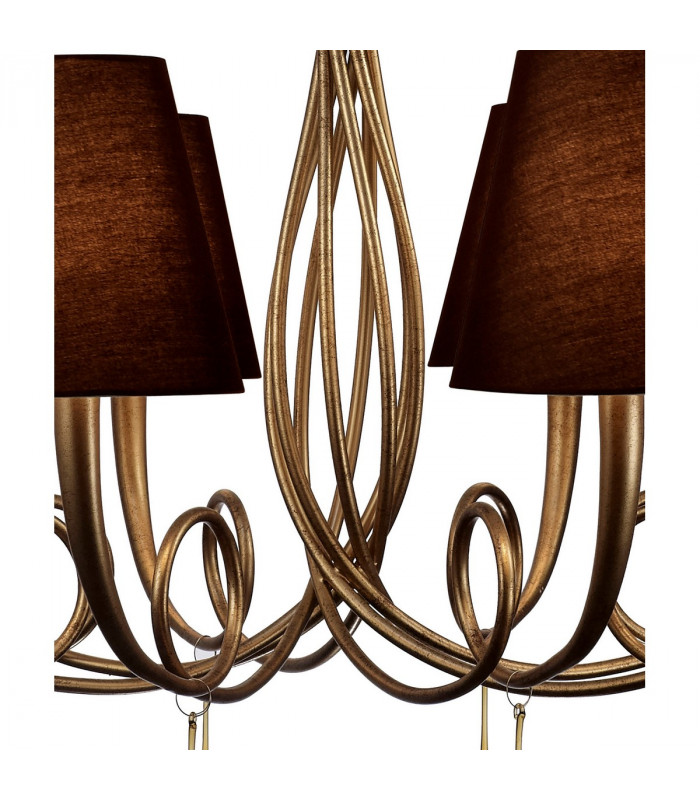Paola Pendant 95cm Round 8 x E14 (Max 40W) Gold Painting Black Shades-7