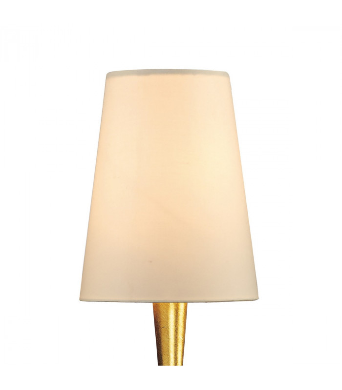 Paola Wall Lamp 1 Light E14 Gold Painted With Cream Shade & Amber Glass Droplets-8