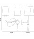 Paola Wall Lamp 2 Light E14 Gold Painted With Cream Shades & Amber Glass Droplets-6