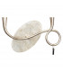 Paola Wall Lamp Switched 2 Light E14 Silver Painted With Cream Shades & Black Glass Droplets-3