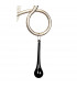 Paola Wall Lamp Switched 2 Light E14 Silver Painted With Cream Shades & Black Glass Droplets-4