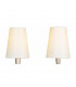 Paola Wall Lamp Switched 2 Light E14 Silver Painted With Cream Shades & Black Glass Droplets-5