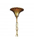 Paola Linear Pendant 2 Arm 6 Light E14 Gold Painted With Black Shades & Amber Glass Droplets-3