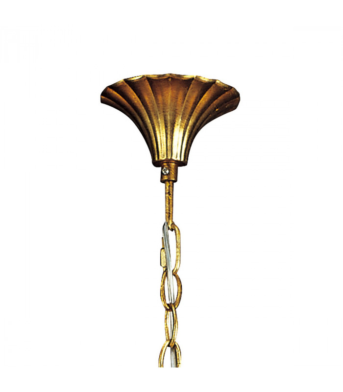 Paola Linear Pendant 2 Arm 6 Light E14 Gold Painted With Black Shades & Amber Glass Droplets-3