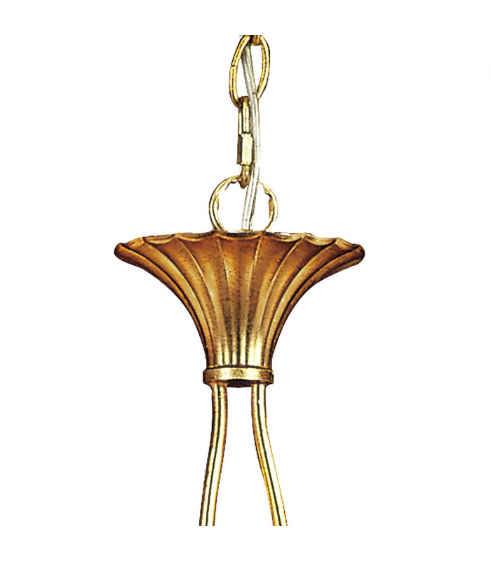 Paola Linear Pendant 2 Arm 6 Light E14 Gold Painted With Black Shades & Amber Glass Droplets-4
