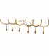 Paola Linear Pendant 2 Arm 6 Light E14 Gold Painted With Black Shades & Amber Glass Droplets-6