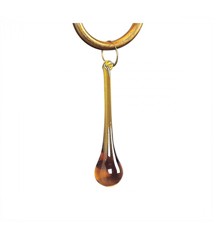 Paola Linear Pendant 2 Arm 6 Light E14 Gold Painted With Black Shades & Amber Glass Droplets-8