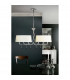 Paola Linear Pendant 2 Arm 6 Light E14 Silver Painted With Cream Shades & Black Glass Droplets-2