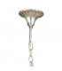 Paola Linear Pendant 2 Arm 6 Light E14 Silver Painted With Cream Shades & Black Glass Droplets-4