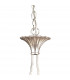 Paola Linear Pendant 2 Arm 6 Light E14 Silver Painted With Cream Shades & Black Glass Droplets-5