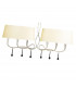 Paola Linear Pendant 2 Arm 6 Light E14 Silver Painted With Cream Shades & Black Glass Droplets-6