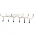 Paola Linear Pendant 2 Arm 6 Light E14 Silver Painted With Cream Shades & Black Glass Droplets-7