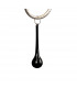 Paola Linear Pendant 2 Arm 6 Light E14 Silver Painted With Cream Shades & Black Glass Droplets-9