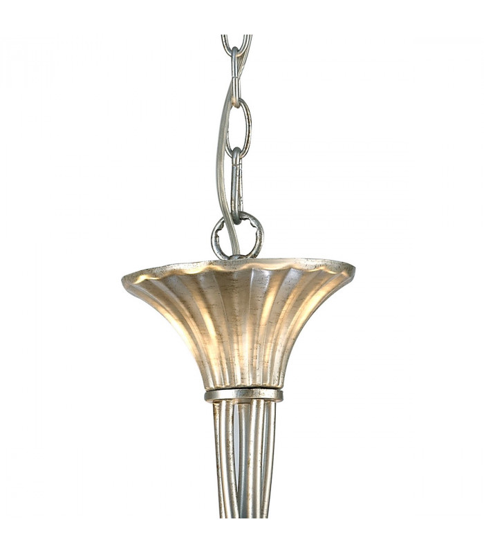 Paola Pendant 70cm Round 5 x E14 (Max 40W) Silver Painting Cream Shades-4