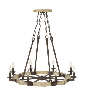 8 Light Chandelier Iron Finish, E14 - 1