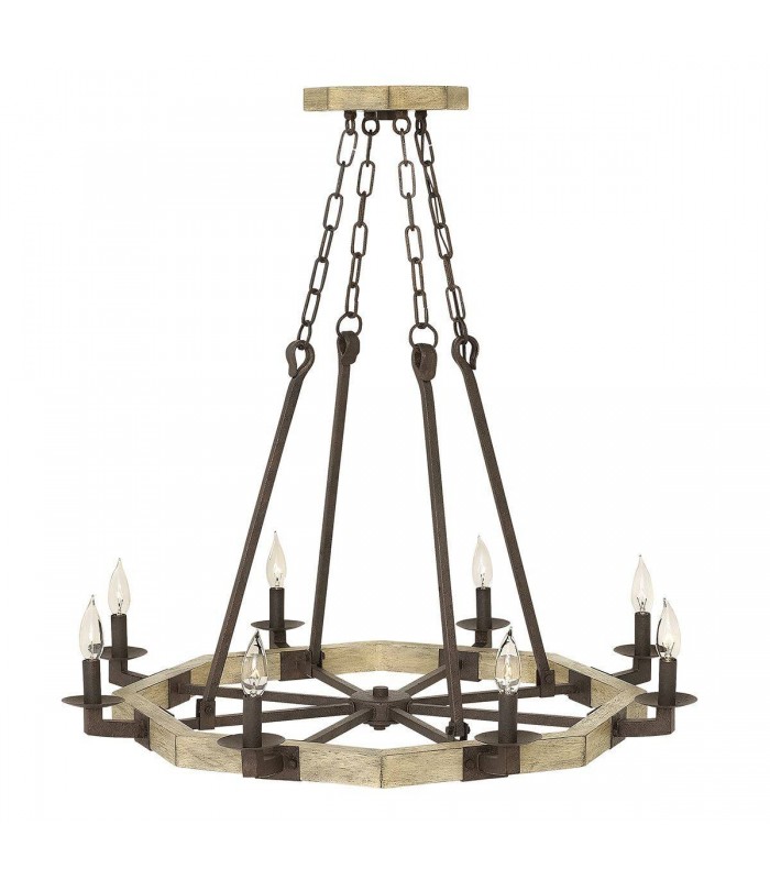 8 Light Chandelier Iron Finish, E14 - 1