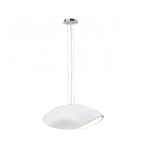 Pasion Rectangular Pendant 4 Light E27 Gloss White/White Acrylic/Polished Chrome CFL Lamps INCLUDED-1