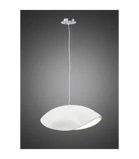 Pasion Rectangular Pendant 4 Light E27 Gloss White/White Acrylic/Polished Chrome CFL Lamps INCLUDED-2