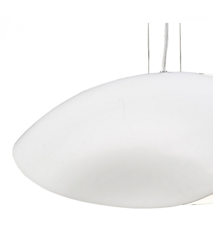 Pasion Rectangular Pendant 4 Light E27 Gloss White/White Acrylic/Polished Chrome CFL Lamps INCLUDED-4