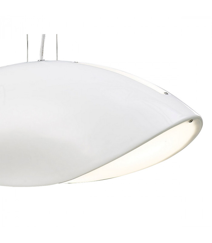 Pasion Rectangular Pendant 4 Light E27 Gloss White/White Acrylic/Polished Chrome CFL Lamps INCLUDED-5