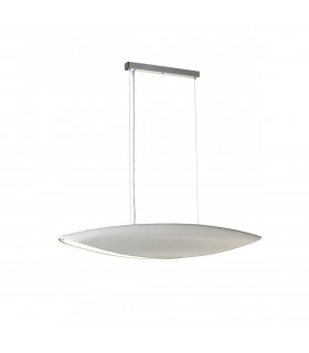 Pasion Rectangular Pendant 6 Light E27 Gloss White/White Acrylic/Polished Chrome CFL Lamps INCLUDED-1