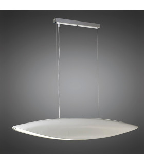Pasion Rectangular Pendant 6 Light E27 Gloss White/White Acrylic/Polished Chrome CFL Lamps INCLUDED-2