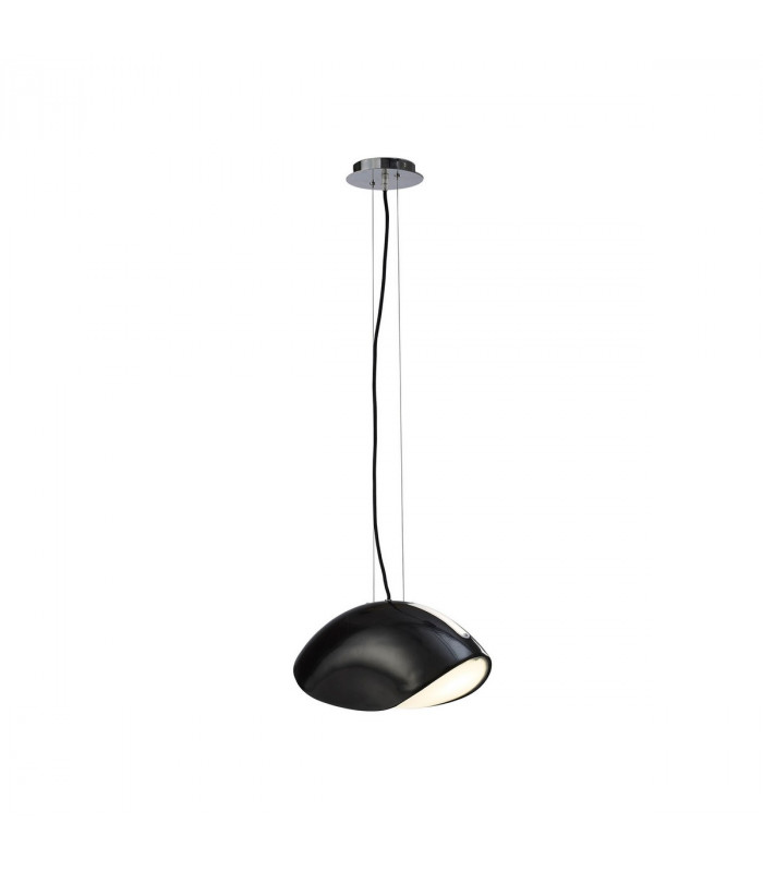 Pasion Rectangular Pendant 3 Light E27 Gloss Black/White Acrylic/Polished Chrome CFL Lamps INCLUDED-1