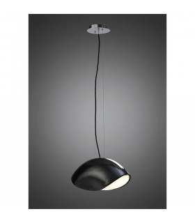 Pasion Rectangular Pendant 3 Light E27 Gloss Black/White Acrylic/Polished Chrome CFL Lamps INCLUDED-2