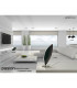 Pasion Rectangular Pendant 3 Light E27 Gloss Black/White Acrylic/Polished Chrome CFL Lamps INCLUDED-3